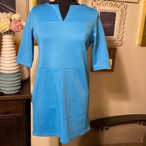 TWINTH WOMEN ABOUT KNEE MINI DRESS SIZE L COLOR BLUE